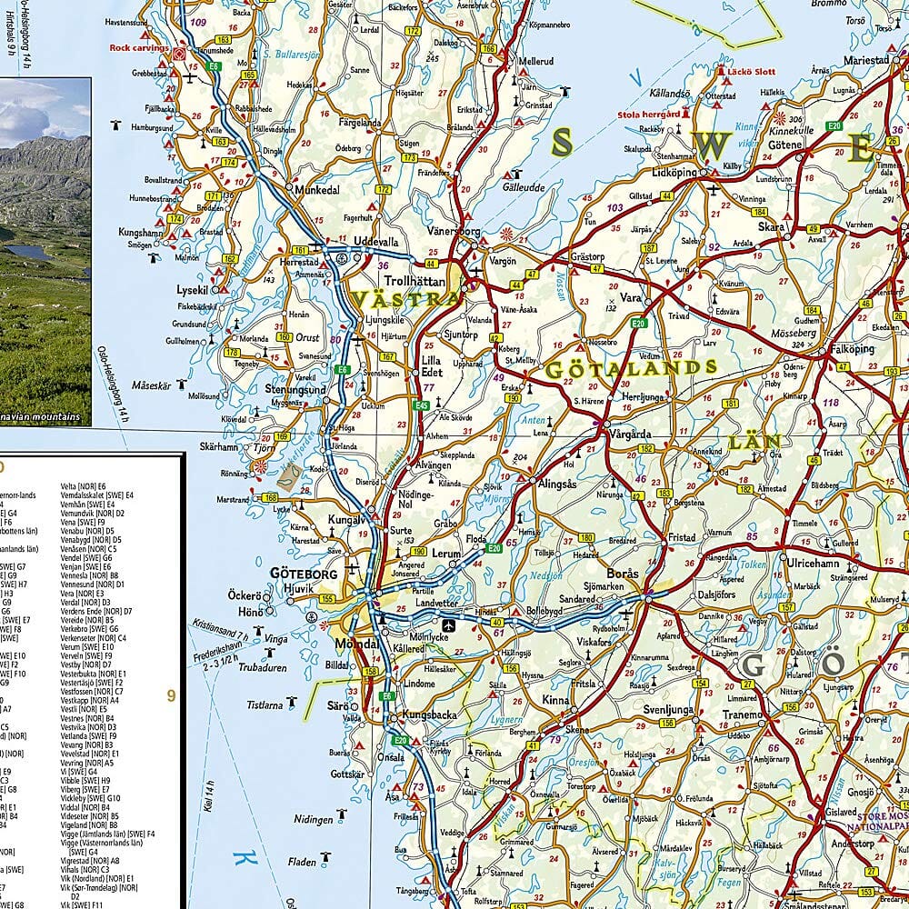 Carte routière - Suède Sud & Norvège Sud | National Geographic carte pliée National Geographic 