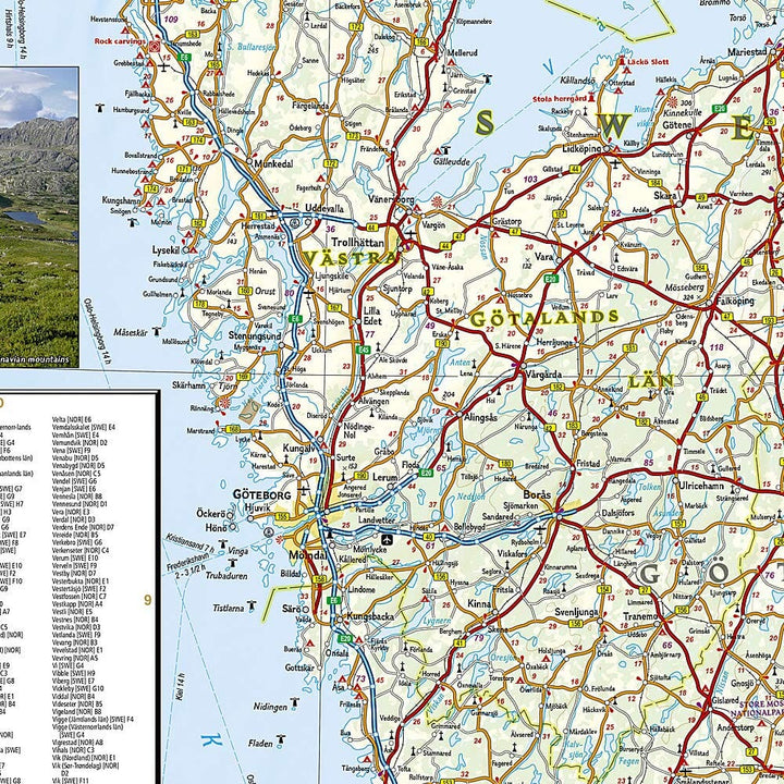 Carte routière - Suède Sud & Norvège Sud | National Geographic carte pliée National Geographic 