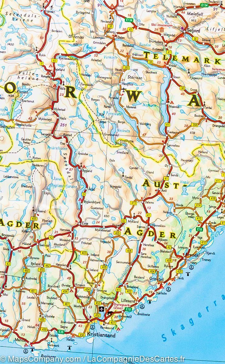 Carte routière - Suède Sud & Norvège Sud | National Geographic carte routière National Geographic