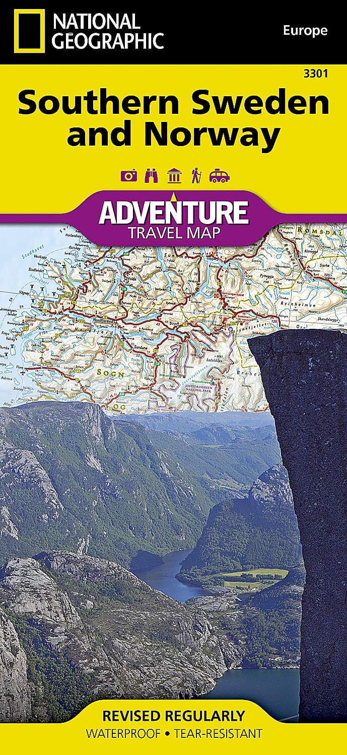 Carte routière - Suède Sud & Norvège Sud | National Geographic carte pliée National Geographic 