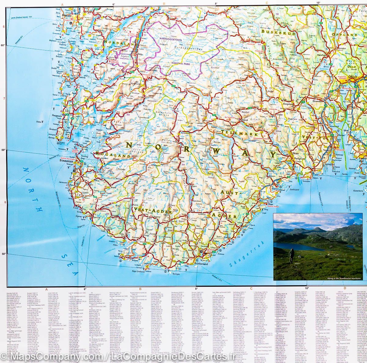 Carte routière - Suède Sud & Norvège Sud | National Geographic carte routière National Geographic