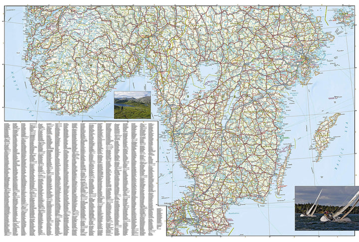 Carte routière - Suède Sud & Norvège Sud | National Geographic carte pliée National Geographic 