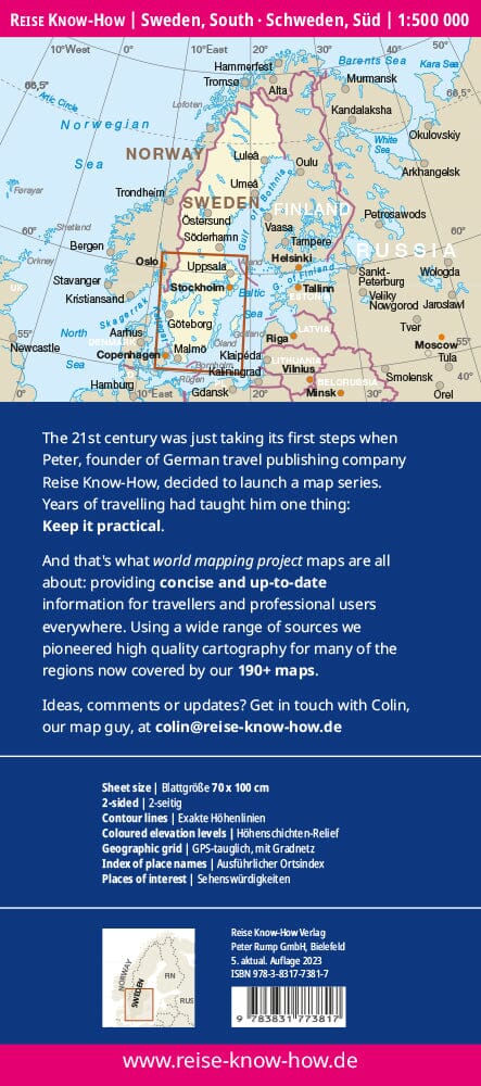 Carte routière - Suède Sud | Reise Know How carte routière Reise Know-How