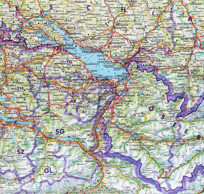 Carte routière de la Suisse | Freytag & Berndt - La Compagnie des Cartes