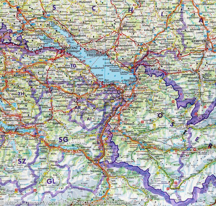 Carte routière de la Suisse | Freytag & Berndt - La Compagnie des Cartes