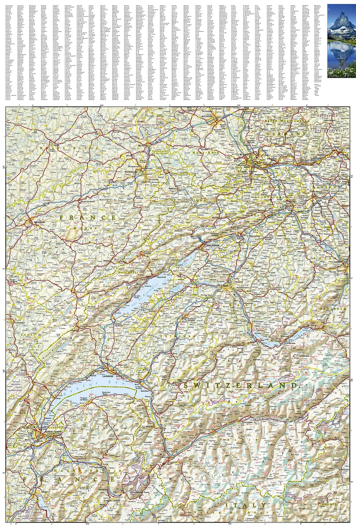 Carte routière - Suisse | National Geographic carte routière National Geographic