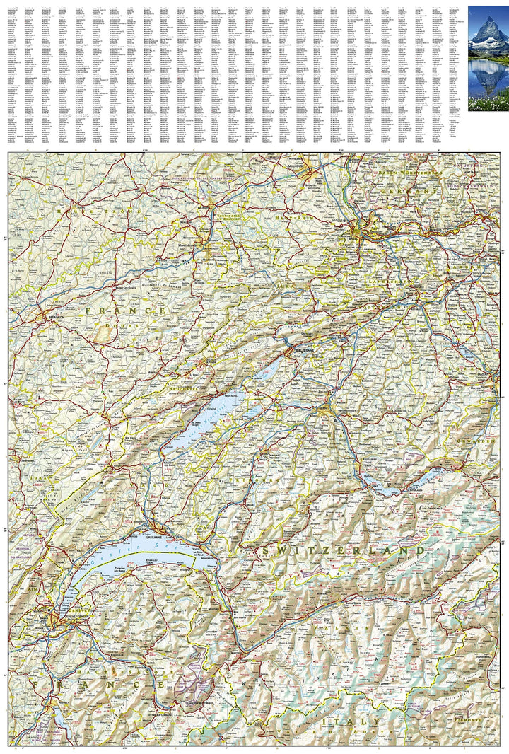 Carte routière - Suisse | National Geographic carte pliée National Geographic 