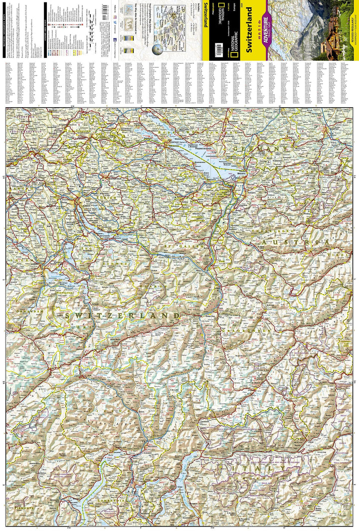 Carte routière - Suisse | National Geographic carte pliée National Geographic 