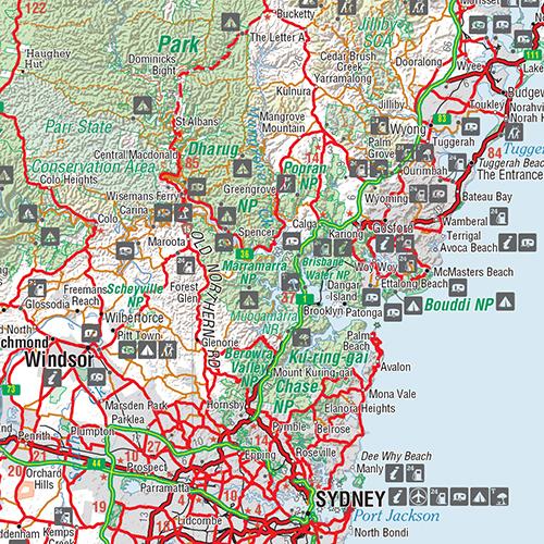 Carte routière - Sydney à Brisbane (Australie) | Hema Maps carte routière Hema Maps
