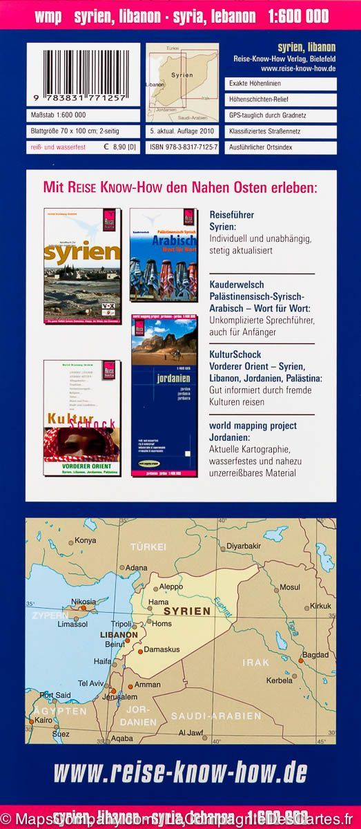 Carte routière - Syrie & Liban | Reise Know How carte routière Reise Know-How