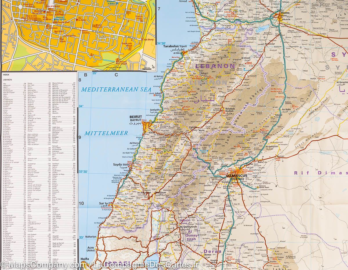 Carte routière - Syrie & Liban | Reise Know How carte routière Reise Know-How