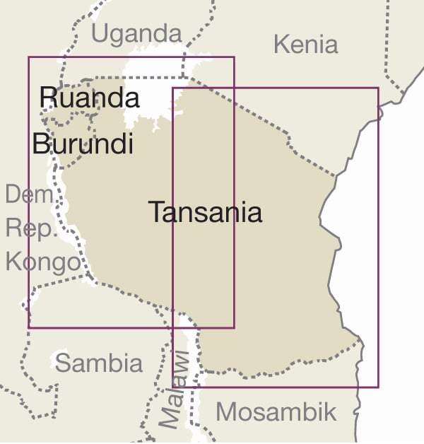 Carte routière - Tanzanie, Rwanda & Burundi | Reise Know How carte routière Reise Know-How