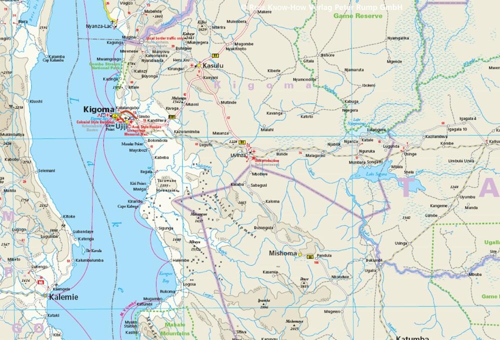 Carte routière - Tanzanie, Rwanda & Burundi | Reise Know How carte routière Reise Know-How