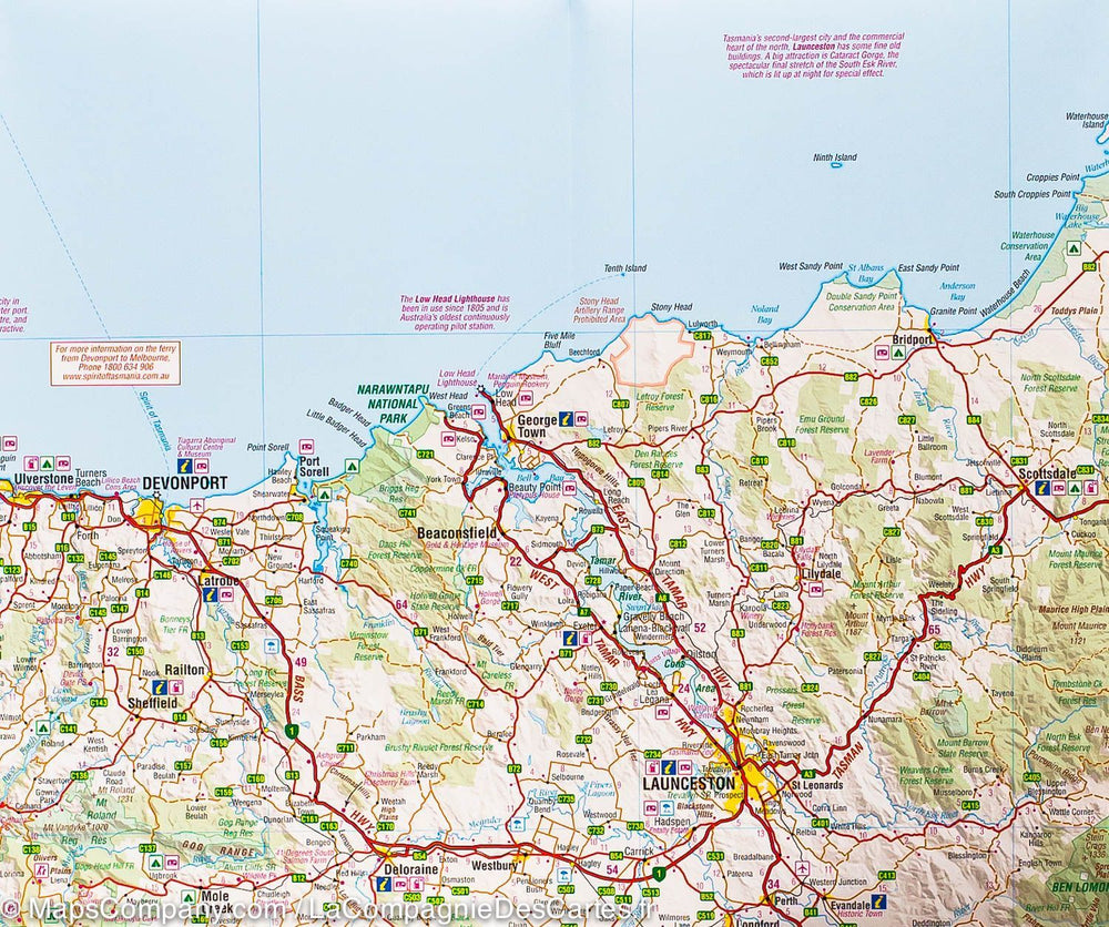 Carte routière de la Tasmanie (Australie) | Hema Maps - La Compagnie des Cartes
