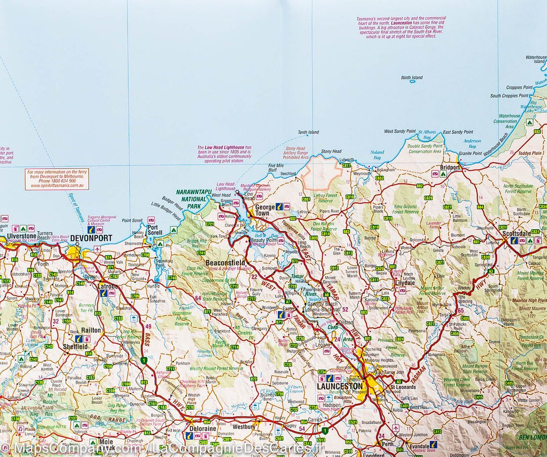 Carte routière de la Tasmanie (Australie) | Hema Maps - La Compagnie des Cartes