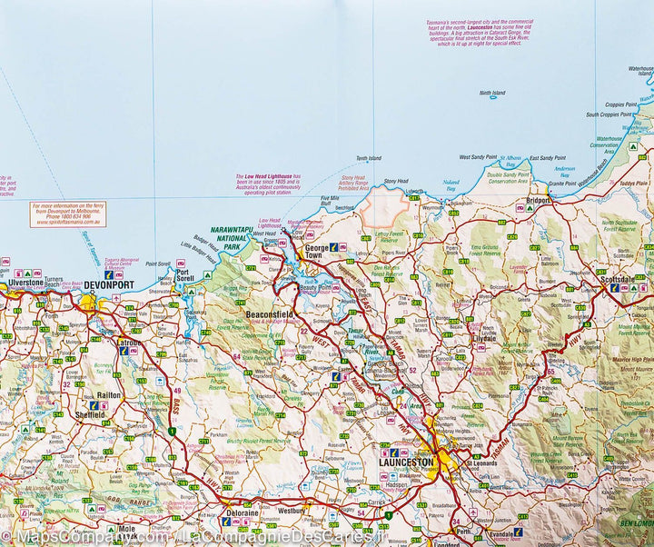 Carte routière de la Tasmanie (Australie) | Hema Maps - La Compagnie des Cartes