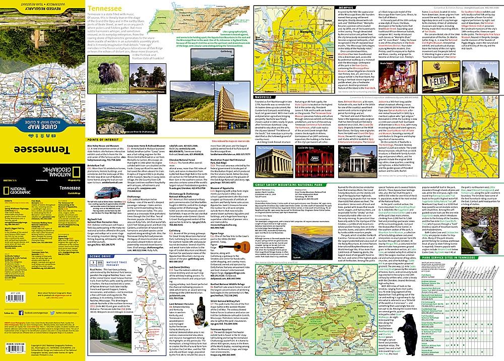 Carte routière - Tennessee | National Geographic carte routière National Geographic