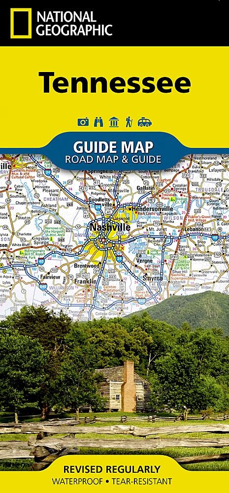 Carte routière - Tennessee | National Geographic carte pliée National Geographic 