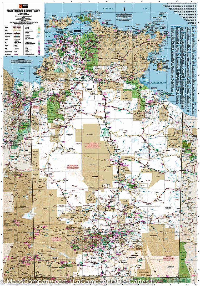 Carte routière - Territoire du Nord (Australie) | Hema Maps carte routière Hema Maps