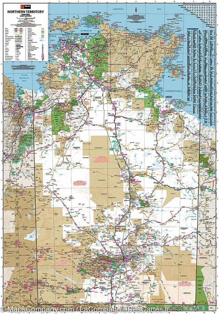 Carte routière - Territoire du Nord (Australie) | Hema Maps carte pliée Hema Maps 