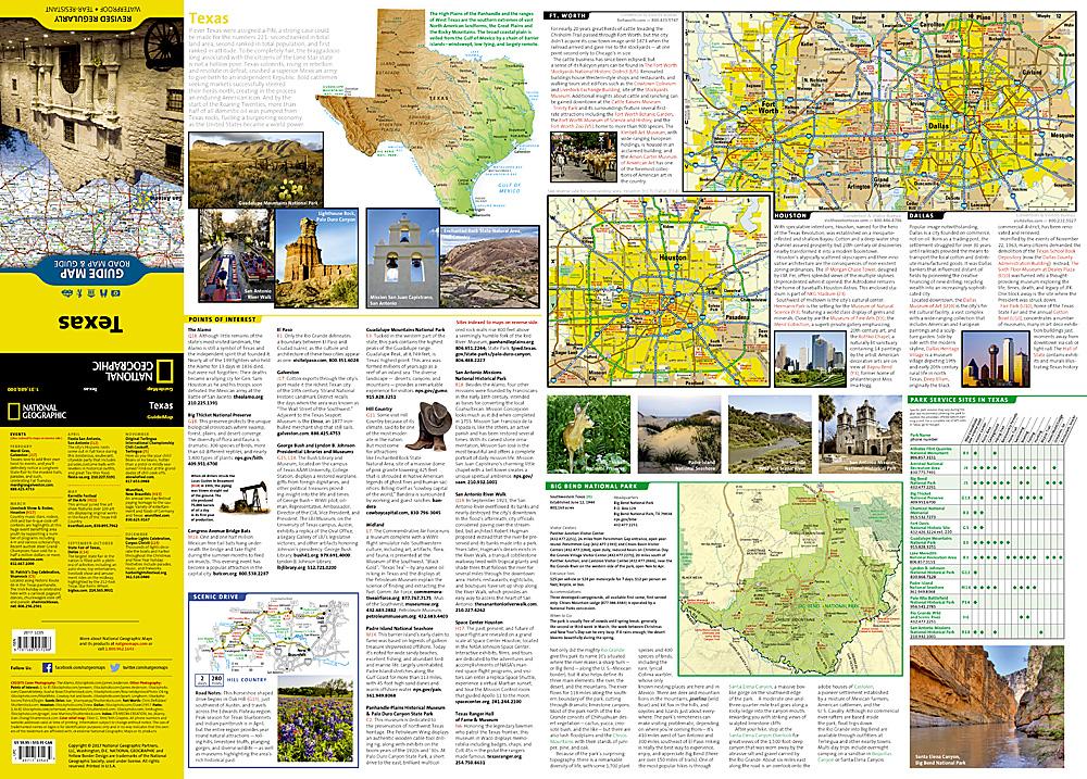 Carte routière - Texas | National Geographic carte routière National Geographic