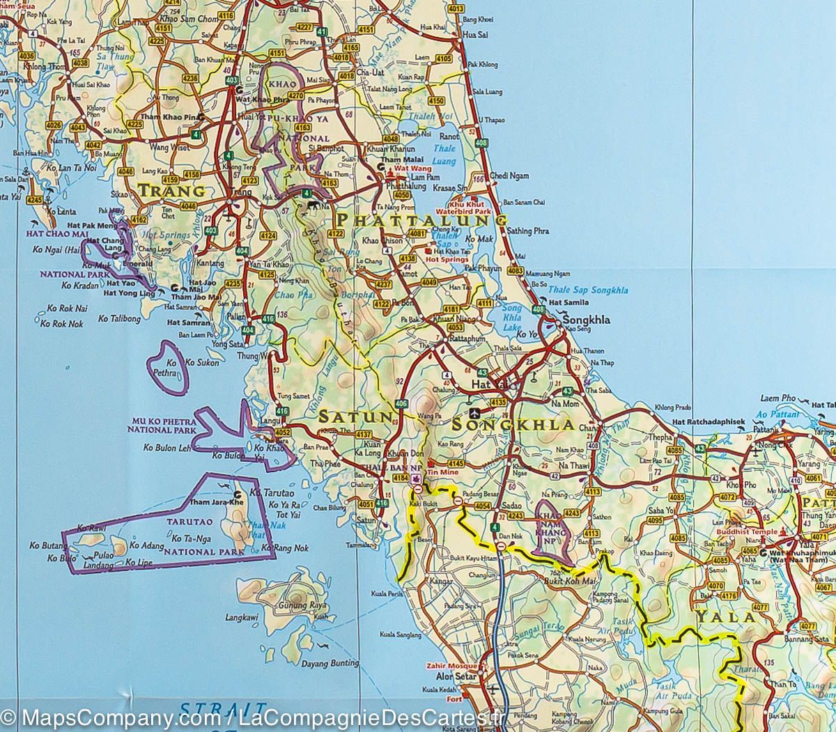 Carte routière - Thailande | National Geographic carte routière National Geographic