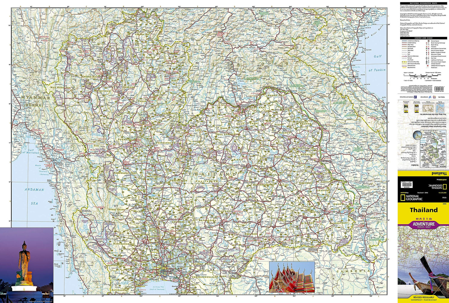 Carte routière - Thailande | National Geographic carte routière National Geographic