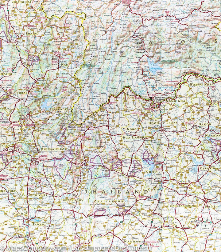 Carte routière de la Thailande | National Geographic - La Compagnie des Cartes