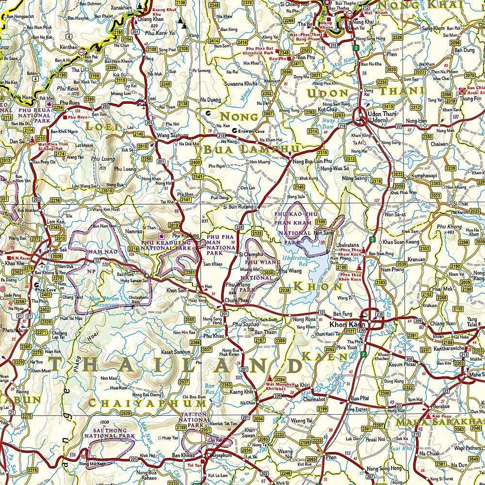 Carte routière - Thailande | National Geographic carte routière National Geographic