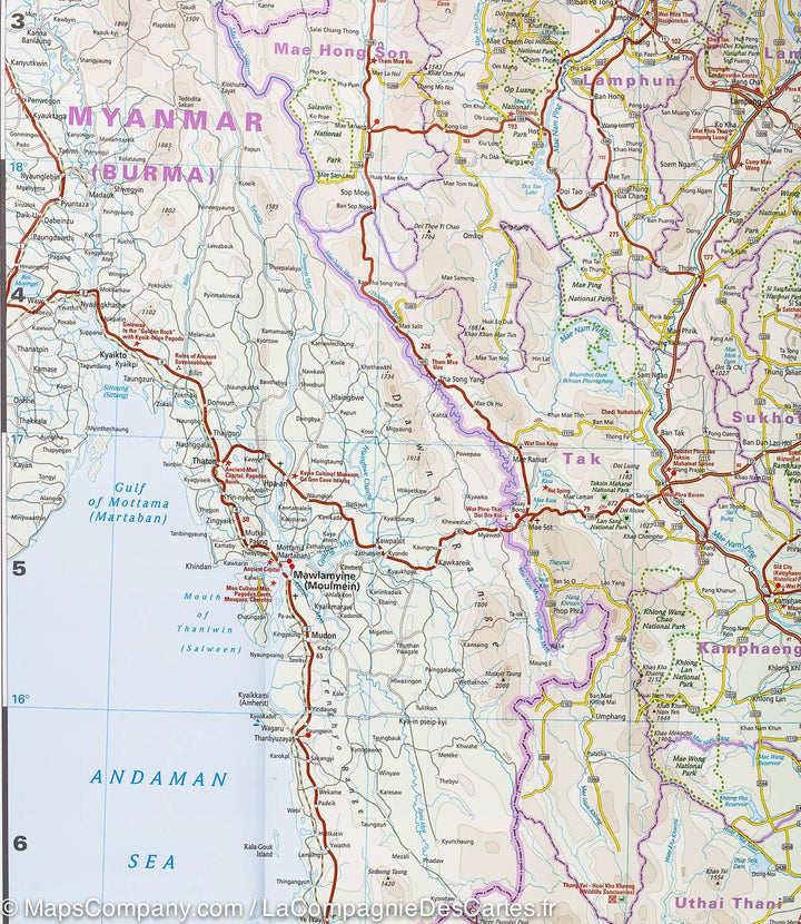 Carte routière de la Thailande | Reise Know How - La Compagnie des Cartes