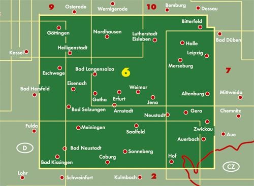 Carte routière - Thuringe (Allemagne) | Freytag & Berndt carte routière Freytag & Berndt