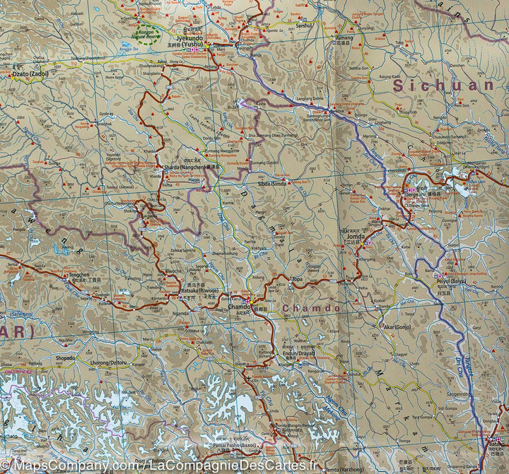Carte routière - Tibet & Vallée de Lhassa | Reise Know How carte pliée Reise Know-How 
