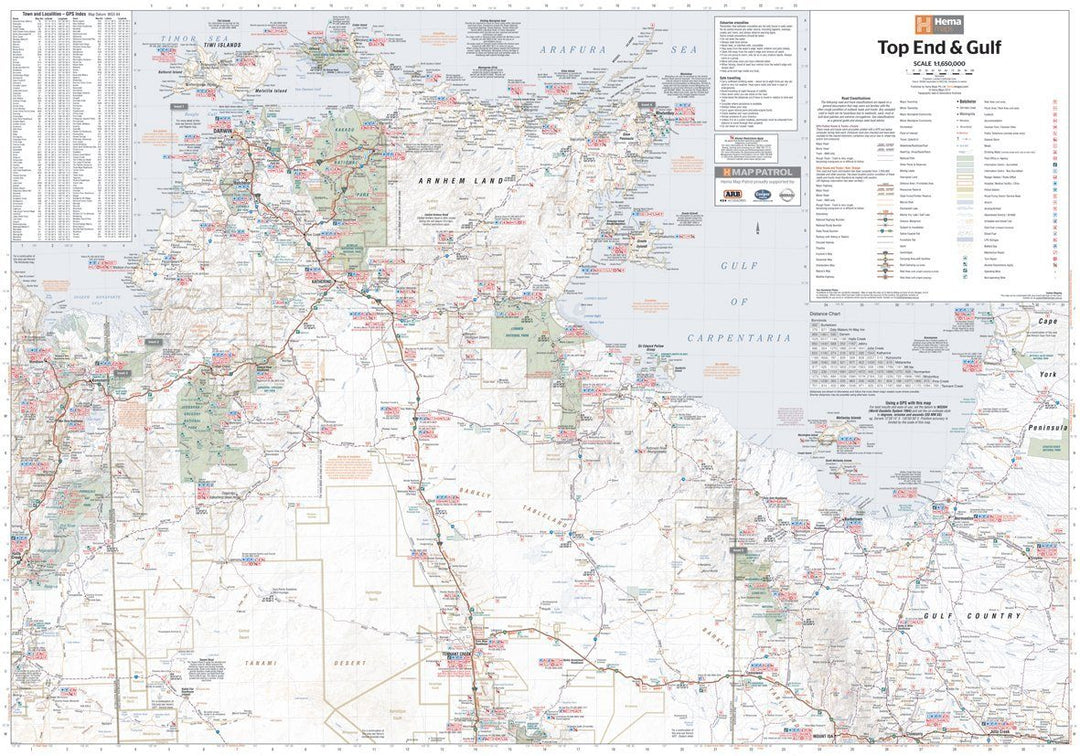 Carte routière - Top End & Gulf (Territoire du Nord, Australie) | Hema Maps carte pliée Hema Maps 