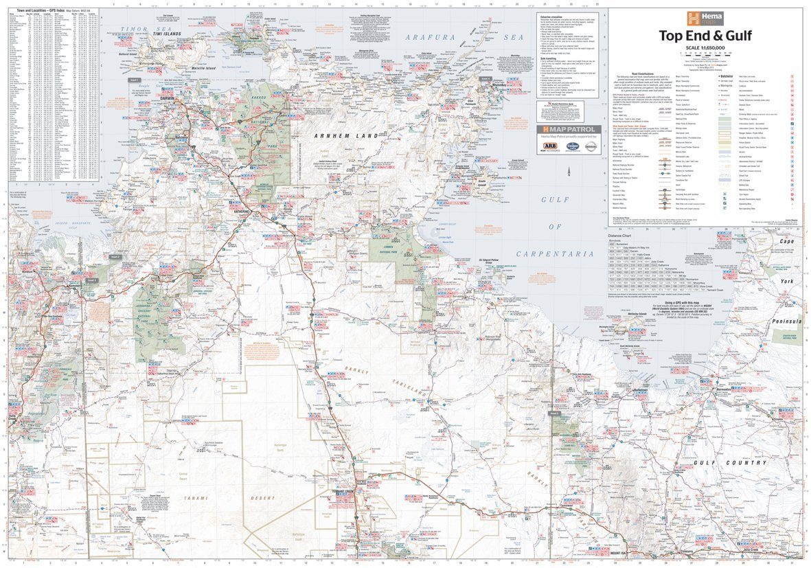 Carte routière - Top End & Gulf (Territoire du Nord, Australie) | Hema Maps carte routière Hema Maps