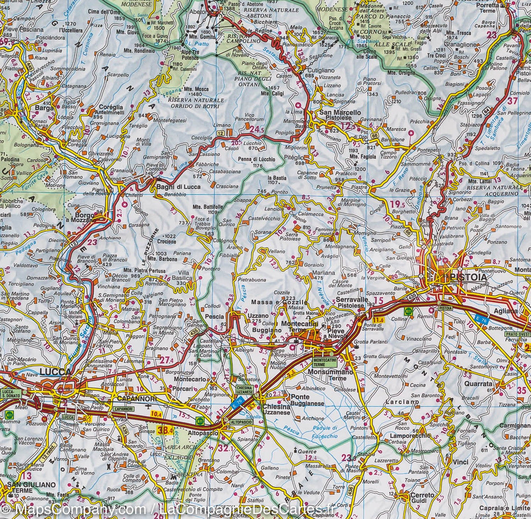 Carte routière de la Toscane (Italie) | IGN - La Compagnie des Cartes