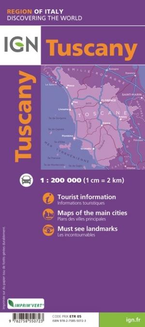 Carte routière - Toscane | IGN carte pliée IGN 
