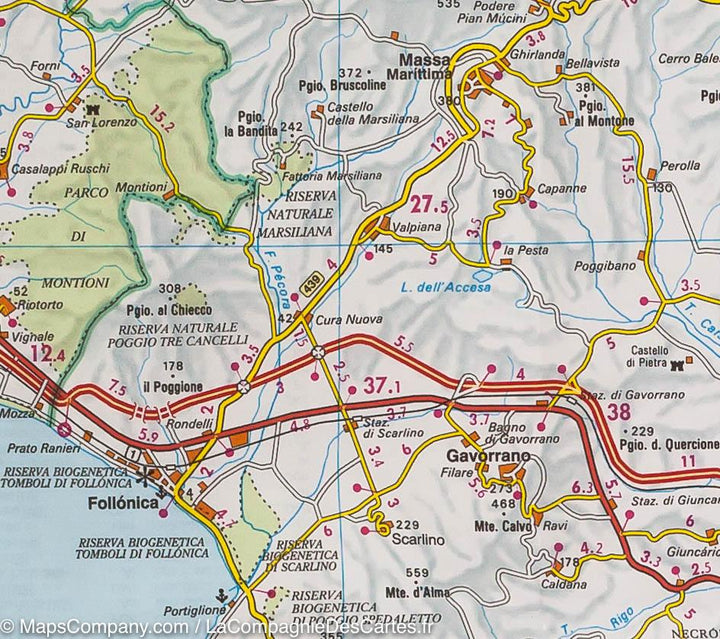Carte routière de la Toscane (Italie) | IGN - La Compagnie des Cartes