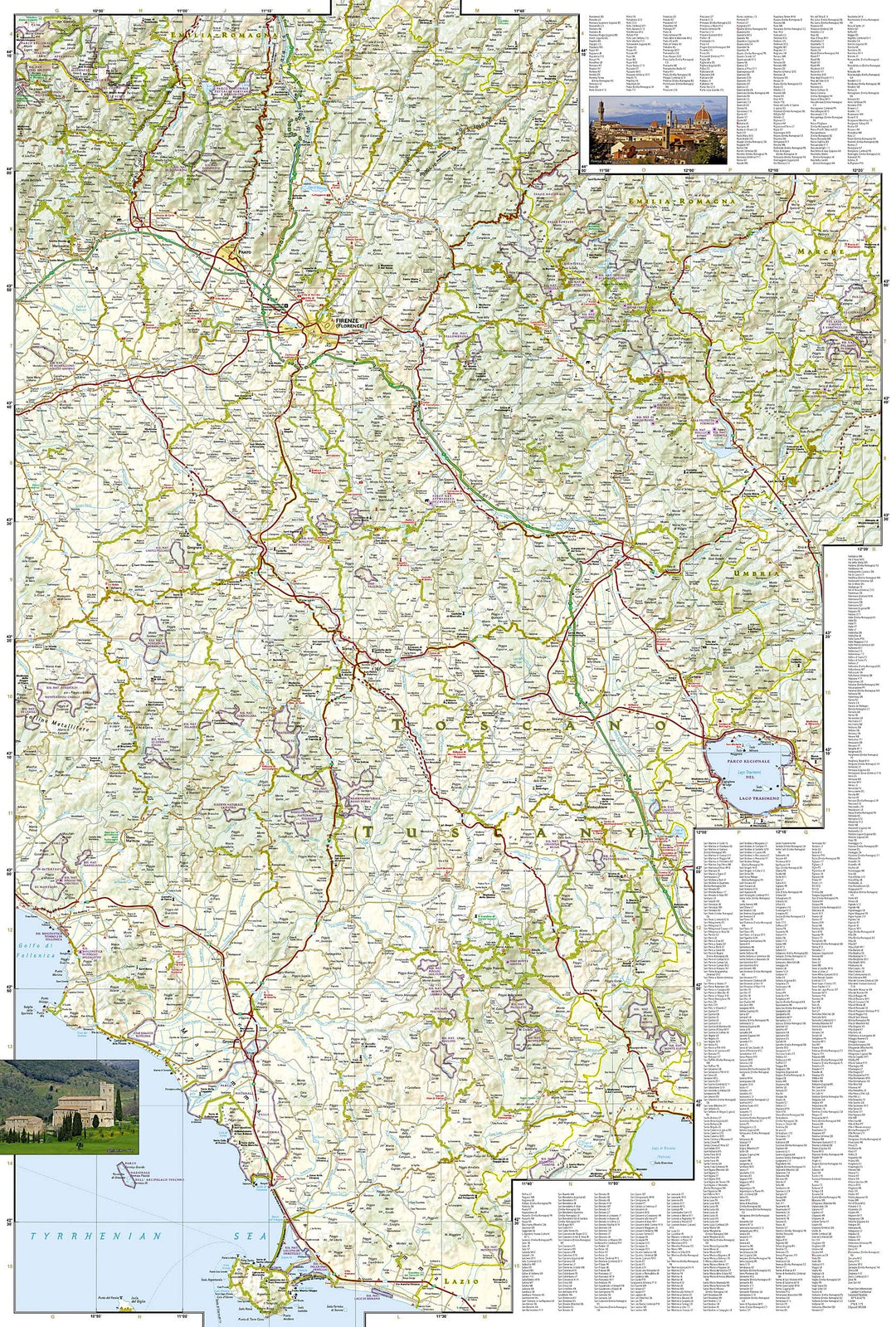 Carte routière - Toscane | National Geographic carte pliée National Geographic 