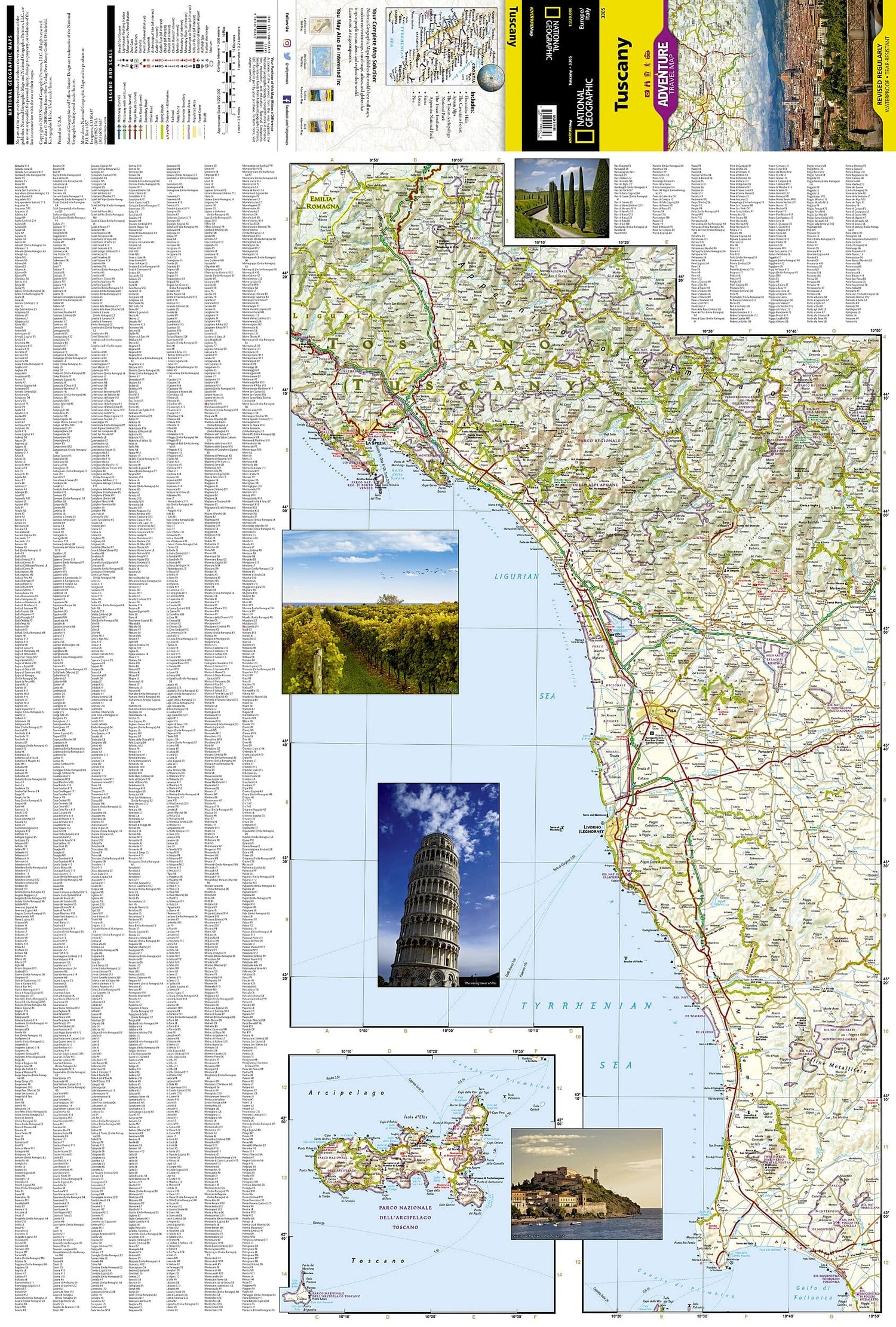 Carte routière - Toscane | National Geographic carte routière National Geographic