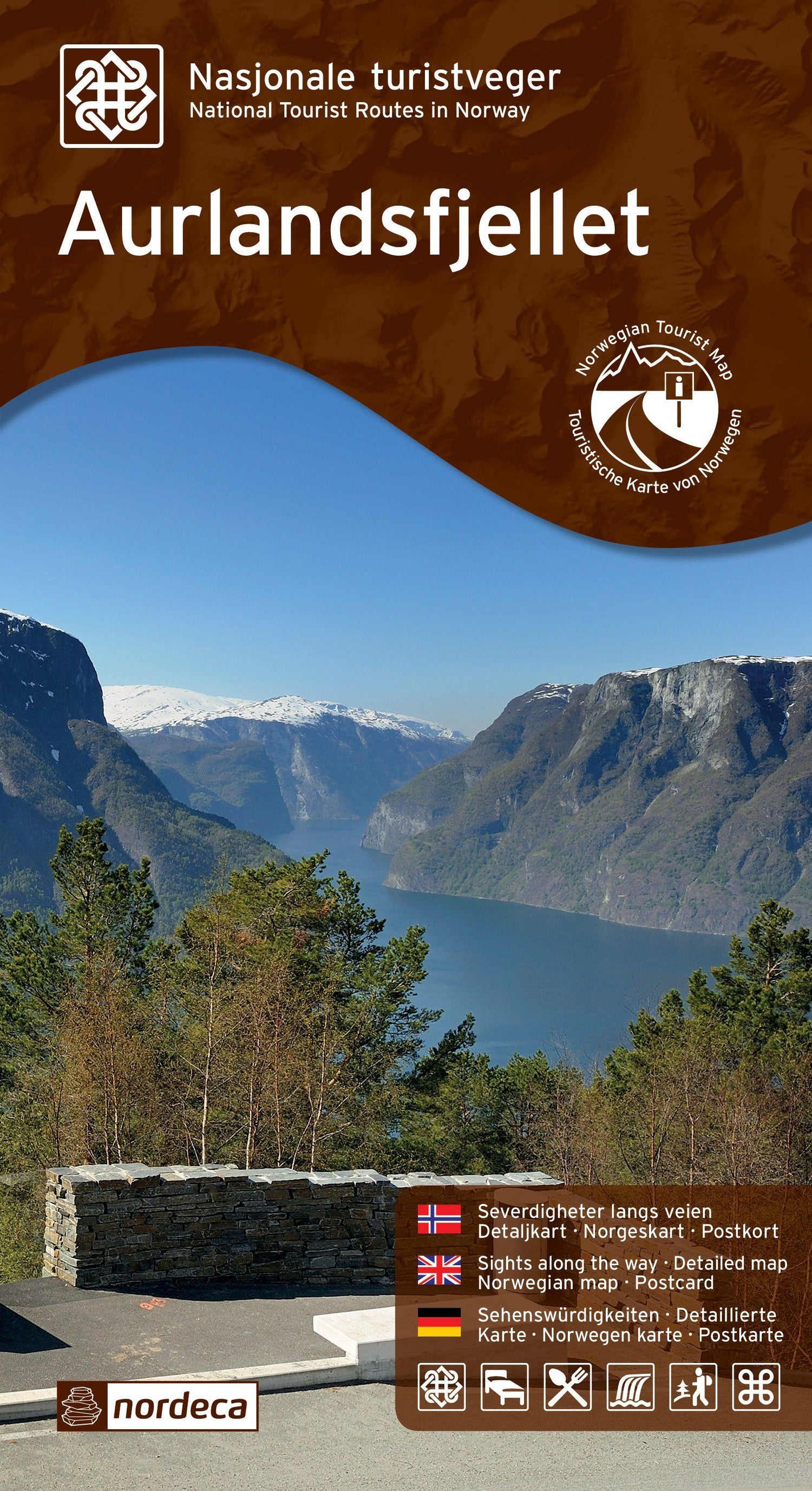 Carte routière touristique n° 05 - Aurlandsfjellet (Norvège) | Nordeca carte routière Nordeca Default Title