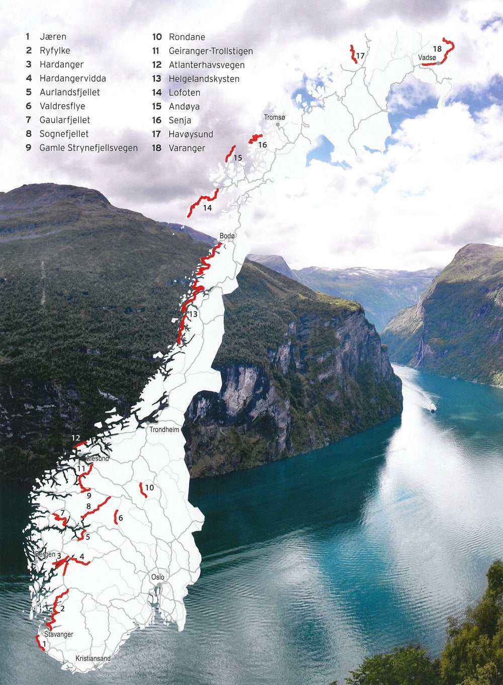 Carte routière touristique n° 05 - Aurlandsfjellet (Norvège) | Nordeca carte pliée Nordeca 