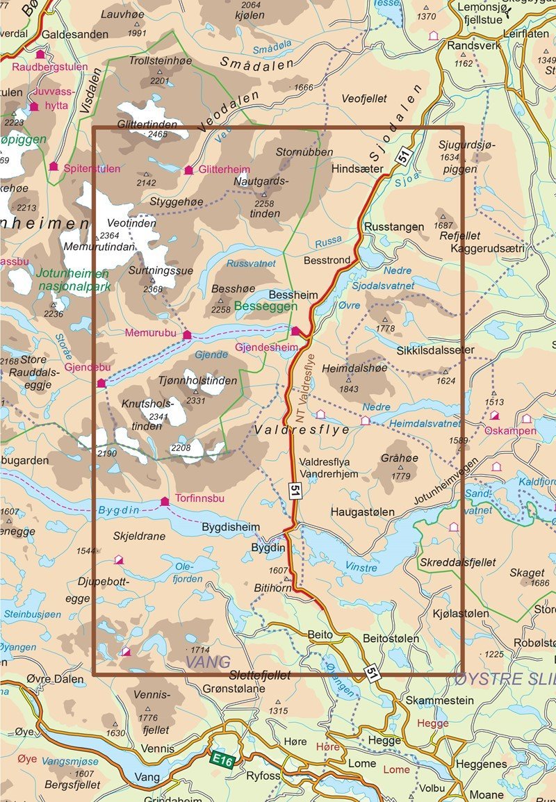 Carte routière touristique n° 06 - Valdresflye (Norvège) | Nordeca carte pliée Nordeca 
