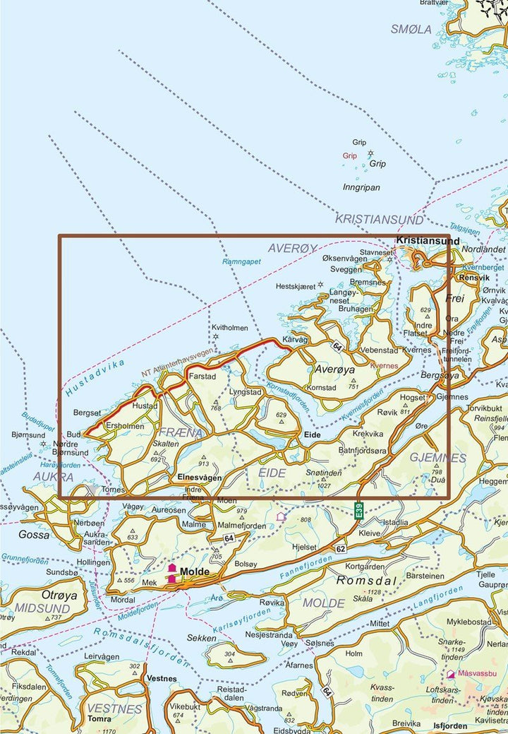 Carte routière touristique n° 12 - Atlanterhavsvegen (Norvège) | Nordeca carte pliée Nordeca 