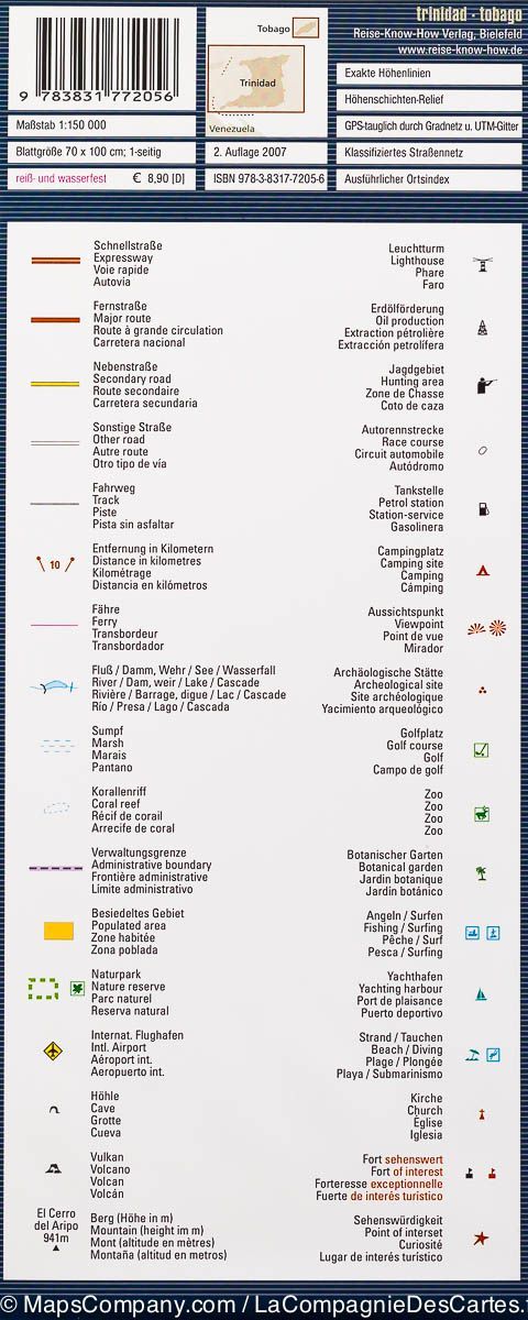 Carte routière - Trinité et Tobago | Reise Know How carte routière Reise Know-How