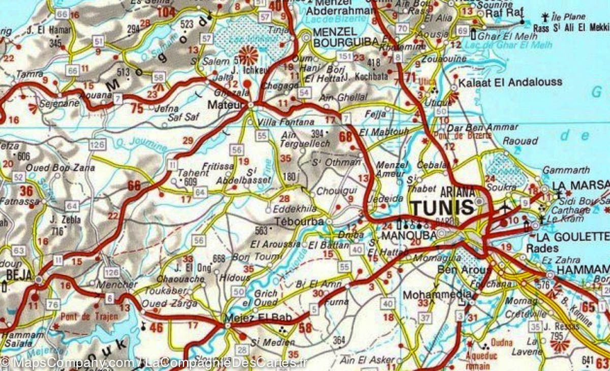 Carte routière - Tunisie | Freytag & Berndt carte routière Freytag & Berndt