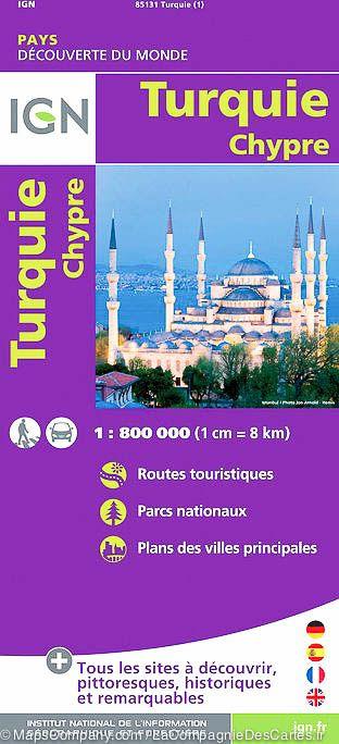 Carte routière de la Turquie &amp; Chypre | IGN - La Compagnie des Cartes