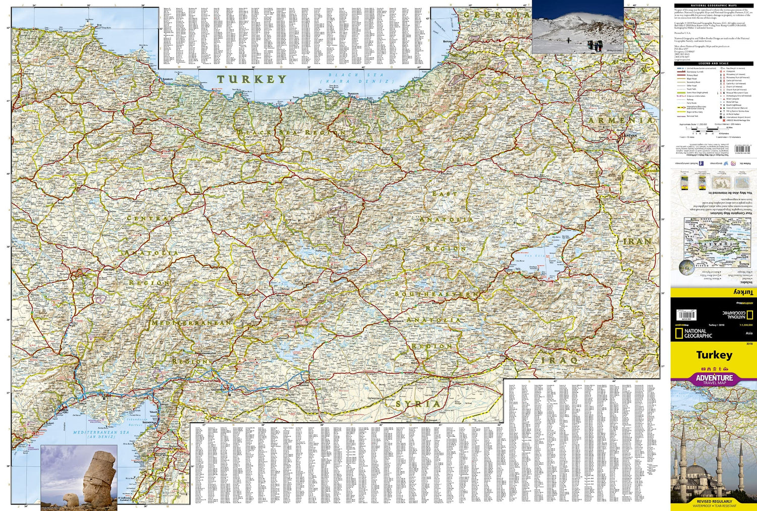 Carte routière - Turquie | National Geographic carte routière National Geographic