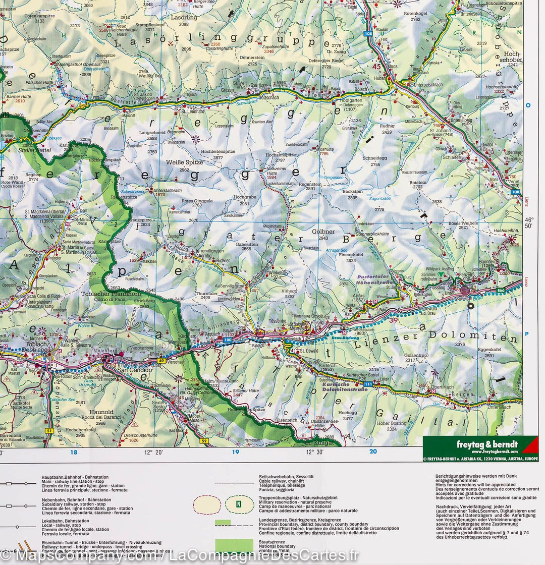 Carte routière - Tyrol (Autriche) | Freytag & Berndt carte pliée Freytag & Berndt 
