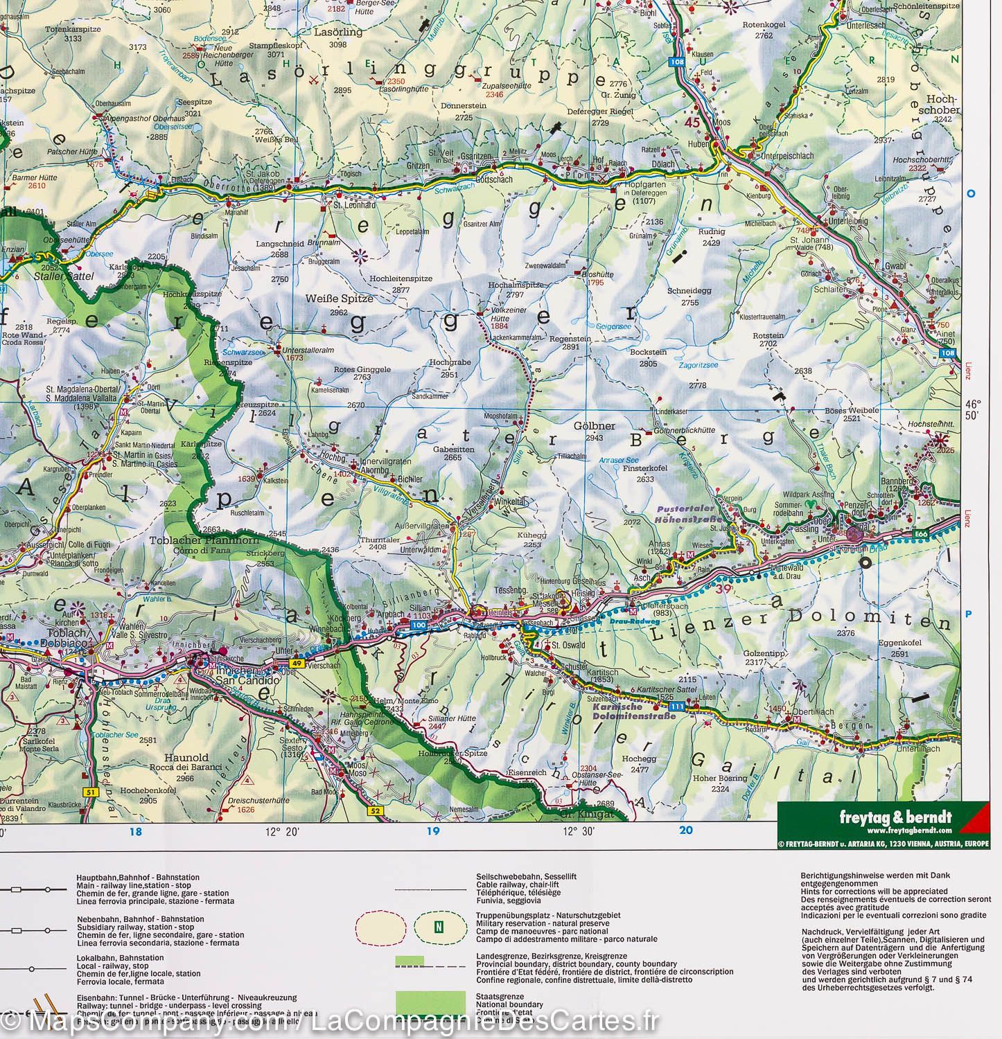 Carte routière - Tyrol (Autriche) | Freytag & Berndt carte routière Freytag & Berndt