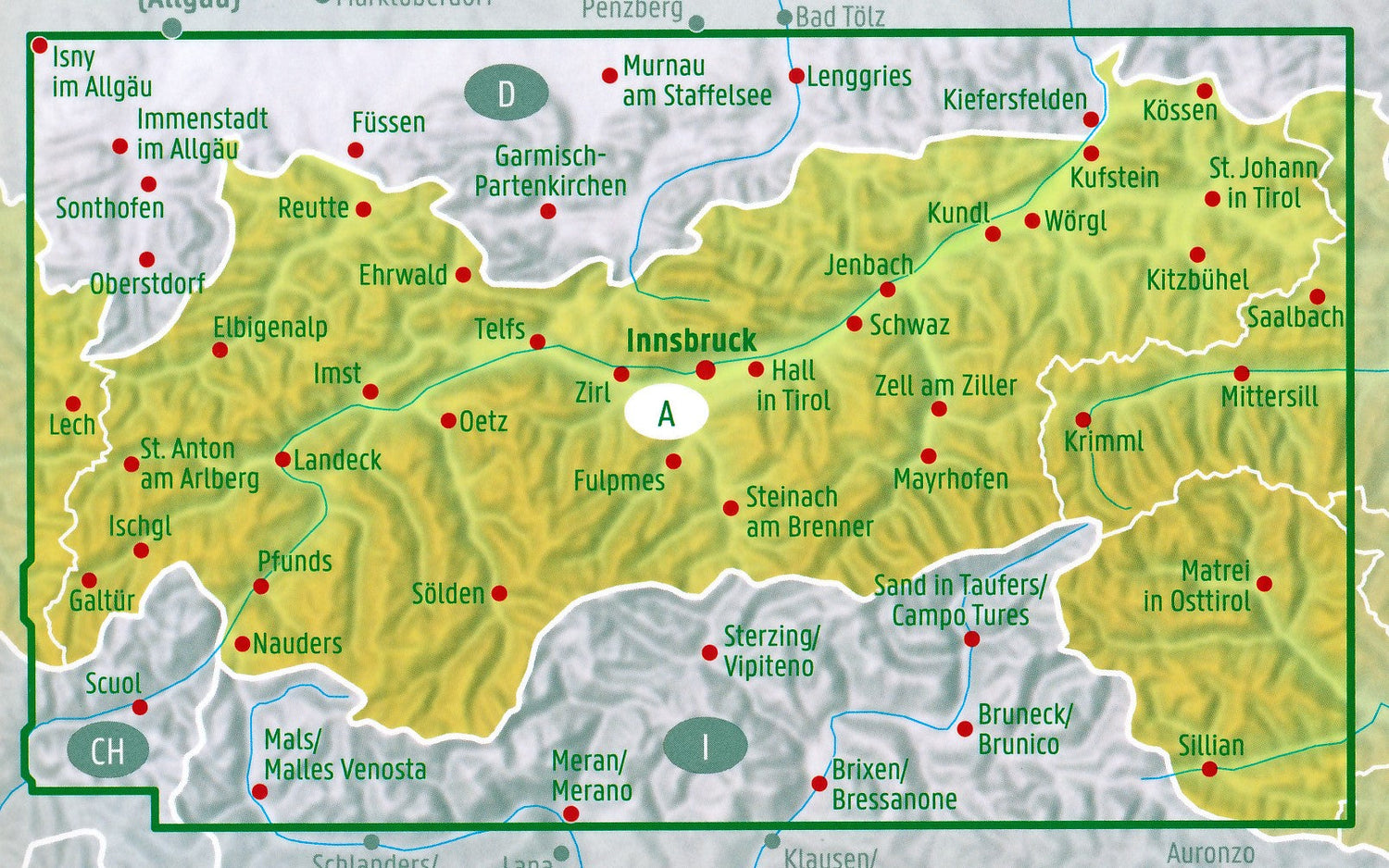 Carte routière - Tyrol (Autriche) | Freytag & Berndt carte routière Freytag & Berndt
